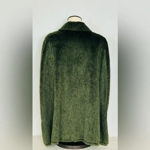 Mid-Century Europe Craft Wool Blend Faux Fur Cape with Arm Slits MEASUREMENTS